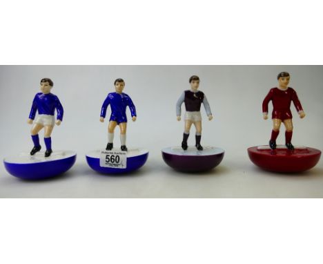 Royal Doulton figures Subbuteo Players: Subbuteo players MCL12 White and Black Stripes, MCL12 Blue and MCL12 Red with White s
