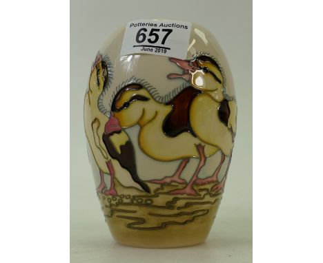 Moorcroft Spring Ducklings Vase: Vase signed by designer Kerry Goodwin. Numbered Edition 238, height 12.5cm. First in quality