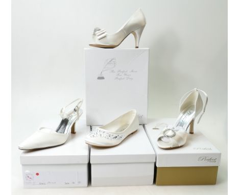 A collection of Perfect Vintage branded Wedding Shoes to include: Shoe styles - Alisa, Ruby, Isla (diamanté missing from buck