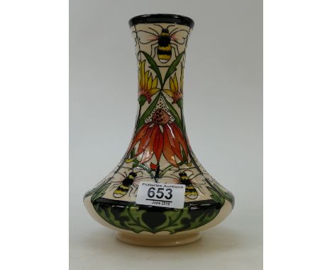 Moorcroft Just Bee-Cause Vase: Vase signed by designer Rachel Bishop. Limited Edition 16/40, height 18cm. First in quality.