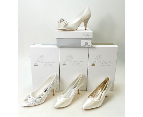 A collection of Perfect Vintage branded Wedding Shoes to include: Shoe styles Ruby, Mabel, Grace and Jenna all size 8.    (4)
