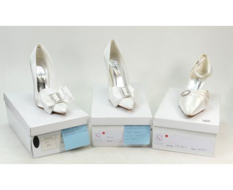 A collection of Perfect Vintage branded Wedding Shoes to include: Shoe styles Elle (at fault), Elle (stains) and Lauren, all 