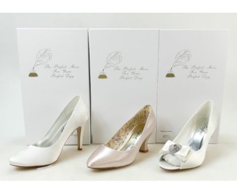 A collection of Perfect Vintage branded Wedding Shoes to include: Shoe styles Mia, Mabel and Ruby size 5.    (3)