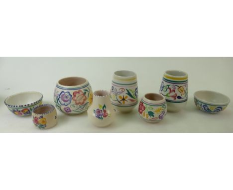 A collection of Poole Pottery: Poole Pottery to include vases of various sizes, bowls etc. (8)