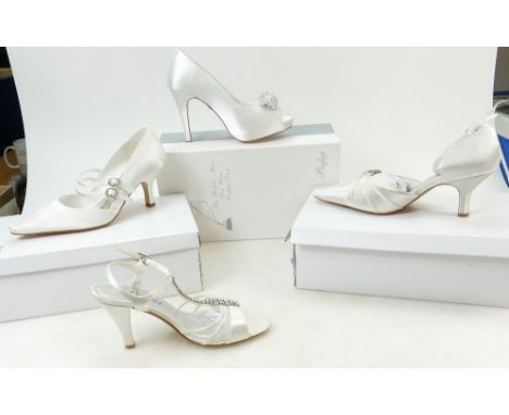 A collection of Perfect Vintage branded Wedding Shoes to include: Shoes styles - Olivia, Emma, Lauren and Marquita, all size 