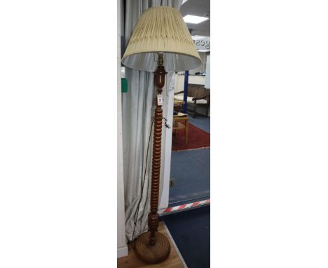 A bobbin turned lamp standard H.156cm