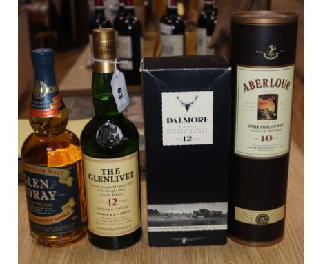 Four bottles of single malt Scotch whisky