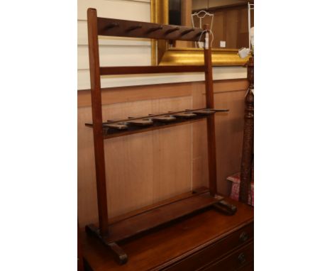 A Victorian mahogany boot and whip stand H.93cm