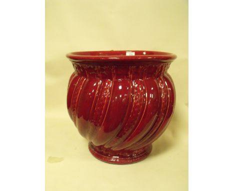 A LARGE RED CERAMIC MINTON JARDINIERE