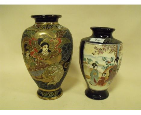 TWO JAPANESE STYLE CERAMIC VASES
