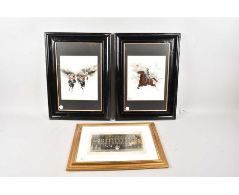Antique photo of a British Army regiment, together with 2 military related paintings, thank you for looking at this lot which