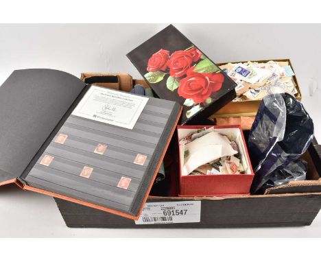 A box of assorted stamps, including an album of Penny Red's, thank you for looking at this lot which is being sold on behalf 