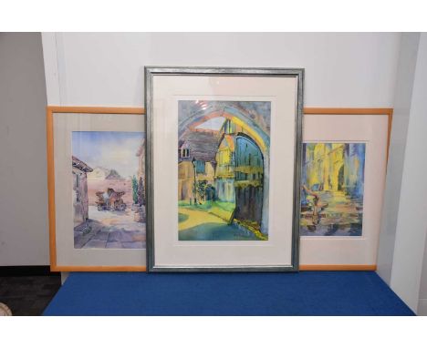 Three modern watercolours by Alan Brain, the largest frame size 80cm by 61cm (3), thank you for looking at this lot which is 