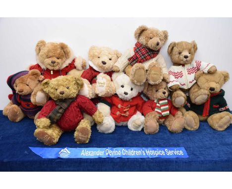 Ten modern Harrod's Christmas Teddy Bears, thank you for looking at this lot which is being sold on behalf of The Alexander D