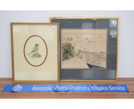 Marie Royds 20th century watercolour 'Sauzon Belle Ile' together with a late 20th century limited edition print of a Great Ti