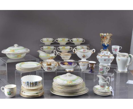 19th century and later mixed dinner and tea wear Including Weatherby Hanley England 6 cups and saucers, Vegetable terrine, Gr
