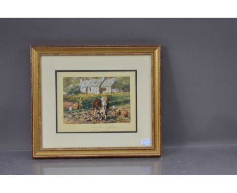 A limited edition print by David Shepherd in frame. Old Bens Cottage' signed in boarder in pencil 18cm x 25cm, thank you for 