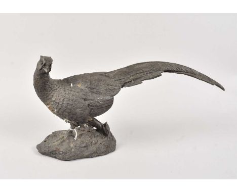 A Victorian cast iron figure of a pheasant, 37cm wide, thank you for looking at this lot which is being sold on behalf of The