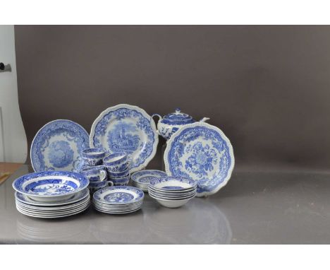 An Old Willow English Ironstone by Washinton pottery tea set, together with other blue and white items, thank you for looking
