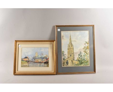 Two watercolours, including a River Landscape by Harry Dorr, and a Church by Ralph Hartley, thank you for looking at this lot