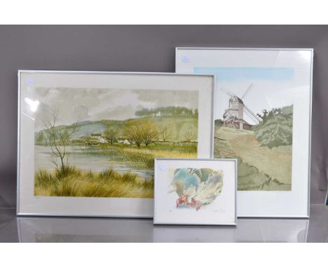 Three limited edition artist's lithographs etc, including "Esthwaite Water, Cumbria" 1983 by Jeremy King (1933-2000) 54 cm x 