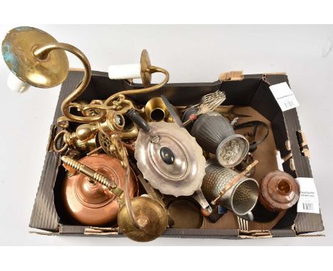 A box of assorted metalware and other items, thank you for looking at this lot which is being sold on behalf of The Alexander