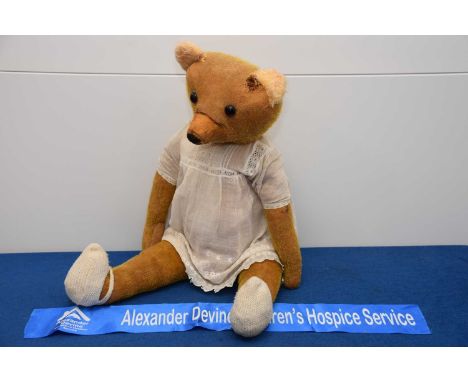 A c1920s German Teddy Bear, AF, 75cm, damages and repairs, thank you for looking at this lot which is being sold on behalf of