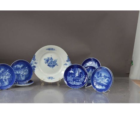 A collection of Royal Copenhagen blue and white year plates, comprising two 1997, one 2001, two 2002, three 2003 all boxes to