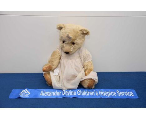 A c1950s Chiltern Hug Mee Teddy Bear, AF, 55cm, patched to forehead and other repairs, thank you for looking at this lot whic