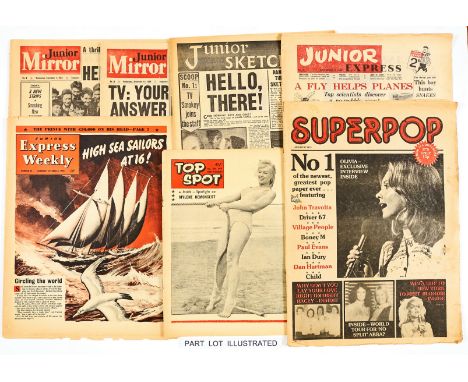 Junior Mirror (1954) 1, 3, 56, 75, Junior Express (1954) 1, 20, 55, Junior Sketch No 1 (1954), Children's Newspaper 2067 (195