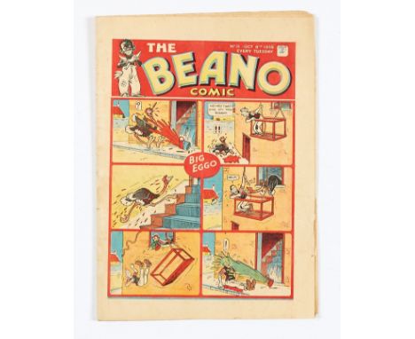 Beano No 11 (1938). Only a few copies known to exist. Bright cover, cream/light tan pages, page centrefolds slightly off cent