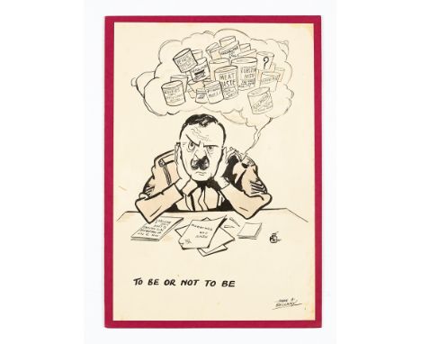 Frank Bellamy original signed sketch (1940s) 'To Be or Not To Be'. The Catering Corps Sergeant in a dilemma over the troops t