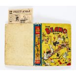 Beano Book No 1 (1940). Worn boards, hinges and near complete spine. Cream/light tan pages with