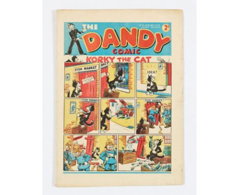 Dandy No 8 (1938). Bright covers, cream pages, some light blemishes and tiny hole to back cover [fn-]