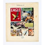 Dan Dare original front cover artwork (1959) drawn and painted by Frank Hampson for The Eagle Volume