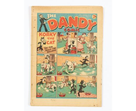 Dandy No 6 (1938). Light tan pages, clear tape to spine with quarter inch right-hand edge trim to all pages [fr-gd]. No Reser