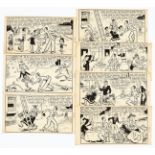 George Formby original artwork in seven consecutive story panels by George Wakefield from Film