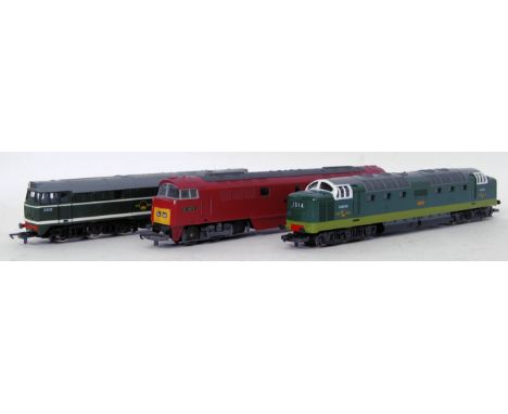LIMA: A collection of 3x Lima Railways loose railway trainset locomotives, all 00 gauge; D9003 Meld, D1016 Western Gladiator 