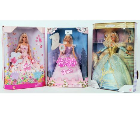 BARBIE: A collection of three special edition Barbie dolls, by Mattel, to include; Princess Dream, Cinderella and Flower Surp