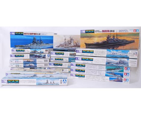 JAPANESE NAVY MODEL KITS: A collection of 19x assorted 1/700 scale plastic Japanese Navy model kits. Various makes to include