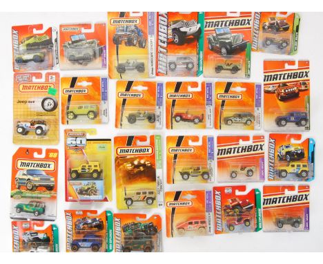 MATCHBOX: A collection of 25x original Matchbox diecast model Jeep vehicles. All sealed, mint models, on original cards.