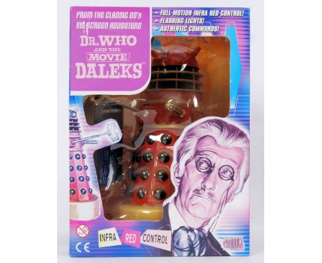 DOCTOR WHO: A rare Doctor Who Product Enterprise made ' Movie Dalek ' model. The Dalek in red and gold. Mint, unused, within 