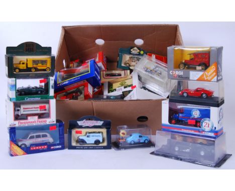 DIECAST: A large collection of assorted boxed diecast model cars to include Lledo Days Gone, Corgi and others. Approx 40x.
