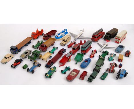 CORGI & DINKY: A collection of assorted loose playworn vintage Corgi, Dinky (and some Matchbox and Crescent) diecast model ca