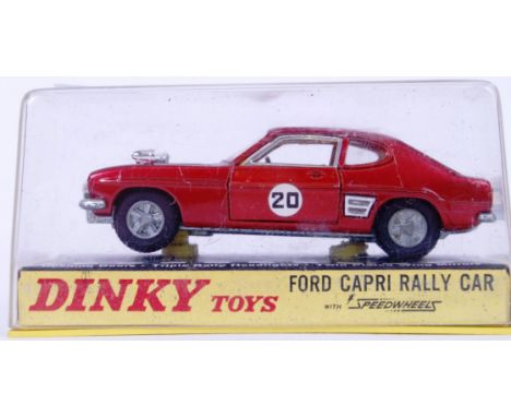 DINKY: An original vintage Dinky Toys diecast model 213 Ford Capri Rally Car 'With Speedwheels.'  Mint+ model, within the ori