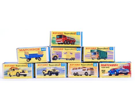 MATCHBOX: A collection of 8x vintage Matchbox ( Superfast, Rolamatics etc) to include box numbers; 12, 72, 66, 10, 17, 43, 40