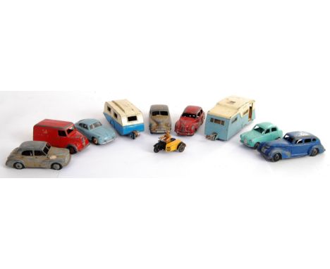 DINKY: A collection of 10x original vintage Dinky diecast models, comprising of: Trojan, 190 Caravan, 188 Four Berth Caravan,