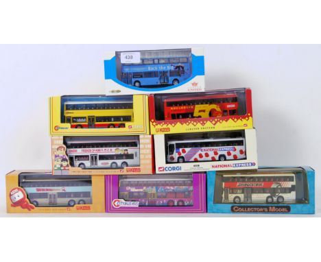 BUSES: A collection of 8x Corgi (and other) diecast model buses, mostly Japanese variations. All 1:76 scale models to include