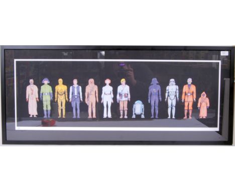 ORIGINAL STAR WARS FIRST 12 FIGURES CONCEPT ART PRINT: A rare limited edition (No. 20/100) Star Wars Kenner ' First 12 ' acti