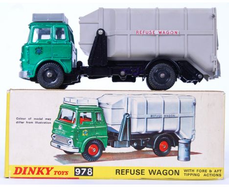 DINKY: An original vintage early type Dinky Toys diecast model 978 Refuse Wagon. Mint+ condition model (1x missing decal, oth